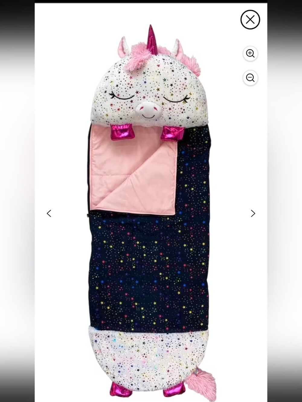 Unicorn Star Kids Sleeping Bag - Pink & Navy